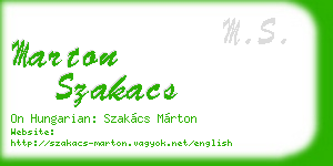 marton szakacs business card